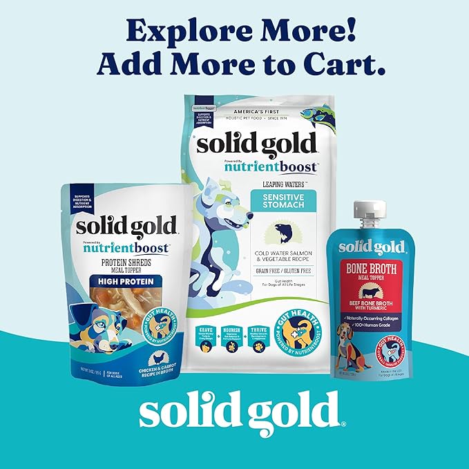 Solid Gold Air Dried Dog Food Toppers for Dry Food - Healthy Dog Treats w/Real Chicken & Superfoods - Serve as a Complete Meal, Topper or Treats - Supports Muscle Growth, Immunity & Digestion - 4oz