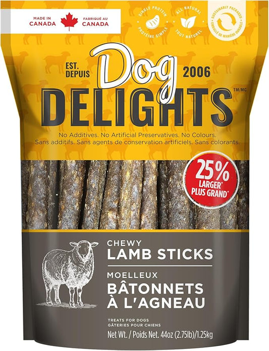 Dog's Delights Chewy Lamb Sticks, 1.25kg, Dog Treats