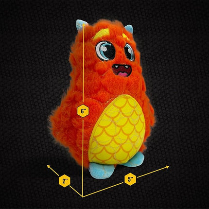 Bite Force - Durable & Strong Dog Toy Orange Monster with Squeaker, Kevlar-Reinforced for Aggressive Chewers.