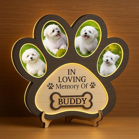 Nazenti Personalized Dog Memorial Gifts, Loss Of Dog Sympathy Gift, Pet Bereavement Frame, Custom Cat Memorial with Photo, Loss Sympathy Gift for Cat, Pet Remembrance Picture Frame