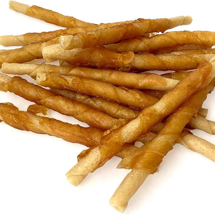 Rena's Recipe Chicken Twisty Sticks (8 oz) Rawhide Free Chicken Wrapped Soft Chews with Glucosamine for Joint Health