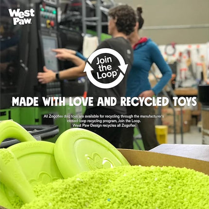 West Paw Zogoflex Zisc Durable Dog Frisbee Nearly Indestructible Flying Disc Dog Toy, 100% Guaranteed Tough, It Floats!, Made in USA, 6.5-Inch Small, Glow