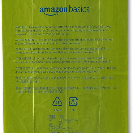 AmazonBasics Enhanced Dog Waste Bag with Dispenser and Leash Clip - 810 Count, Talcum Powder