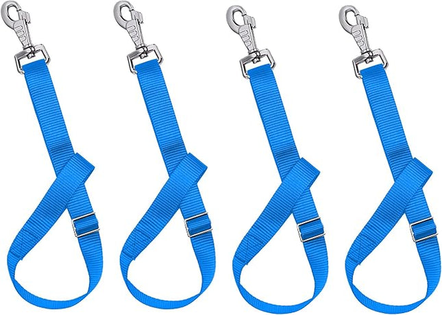 Rosemarie Horse Bucket Strap Hangers,Horse Suppliers Adjustable Nylon Straps up to 700 lbs for Hay Nets, Water Buckets,Hanging-Pratical and Easy Use(4 Pack) (Blue)