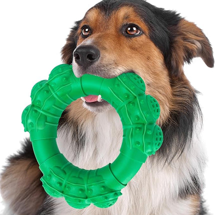 Indestructible Dog Chew Toys for Aggressive Chewers, Super Dog Chewer Toys for Medium Large Dogs, Interactive Dogs Ring Toy, Heavy Duty Teething Toys
