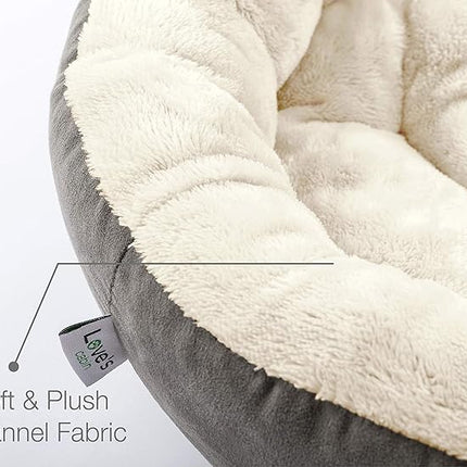 Love's cabin Round Donut Cat and Dog Cushion Bed, 20in Bed for Cats or Small Dogs, Anti-Slip & Water-Resistant Bottom, Super Soft Durable Fabric Pet Beds, Washable Luxury Cat & Dog Bed Gray