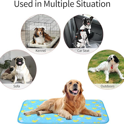NACOCO Summer Pet Cooling Mat - Cat Dog Cushion Pad Sleeping Cool Ducks Comfortable Soft for Pets Kids and Adults (Blue Duck, L)
