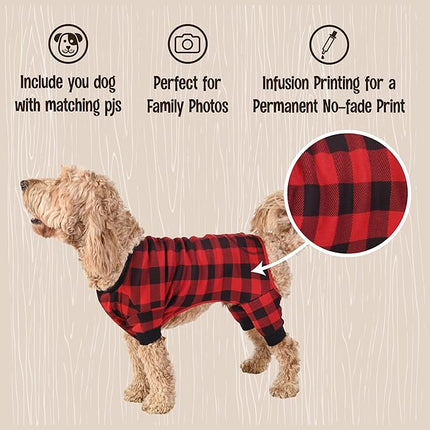 LazyOne Flapjacks, One-Piece Dog Sweater, Matching Family Pajamas for Dogs, Plaid (Medium)