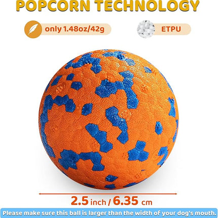Dog Balls, Indestructible Dog Toy Ball for Aggressive Chewers, Durable High Elasticity Interactive Ball for Training Dog Catch and Fetch, Large Medium Small Dog and Puppies(Orange, 2.5in, 1pcs)