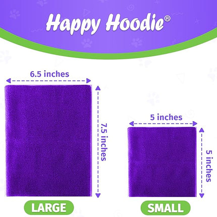 Happy Hoodie The Original Dog & Cat Calming Band - American Brand - Anxiety Relief/Noise Protection-Grooming-Thunder-Fireworks 2 Pack Purple (1 Small, 1 Large) - Since 2008