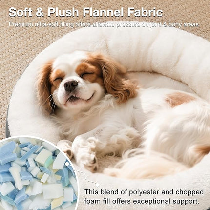 Love's cabin Round Donut Cat and Dog Cushion Bed, 25in Pet Bed for Small or Medium Dogs, Anti-Slip & Water-Resistant Bottom, Soft Durable Fabric Pet Beds, Washable Calming Cat & Dog Bed Dark Grey