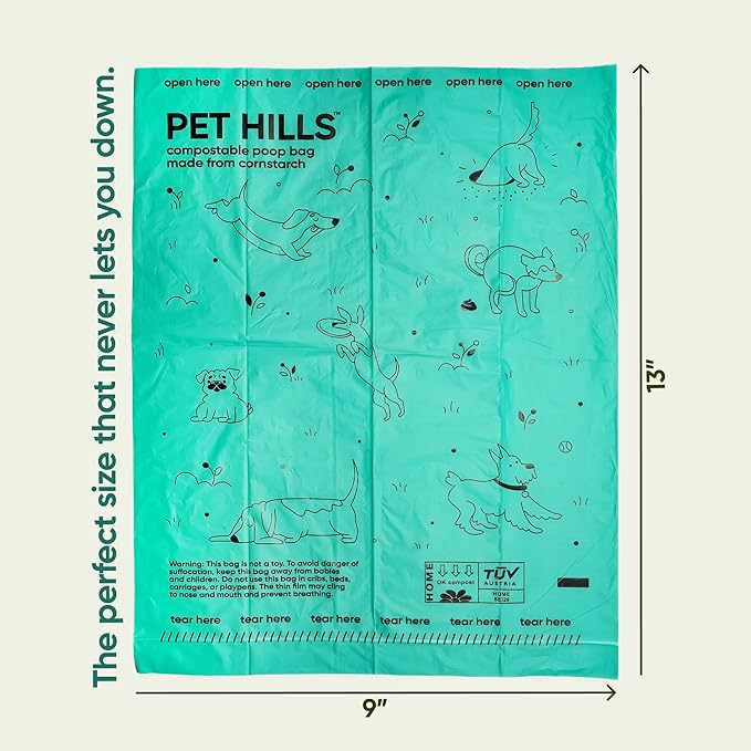 Heavy Duty Compostable Dog Poop Bags – 270 Count, 25% Thicker, Leakproof & Unscented Refills, Fits All Dispensers, Plant-Based, TÜV OK Compost HOME Certified