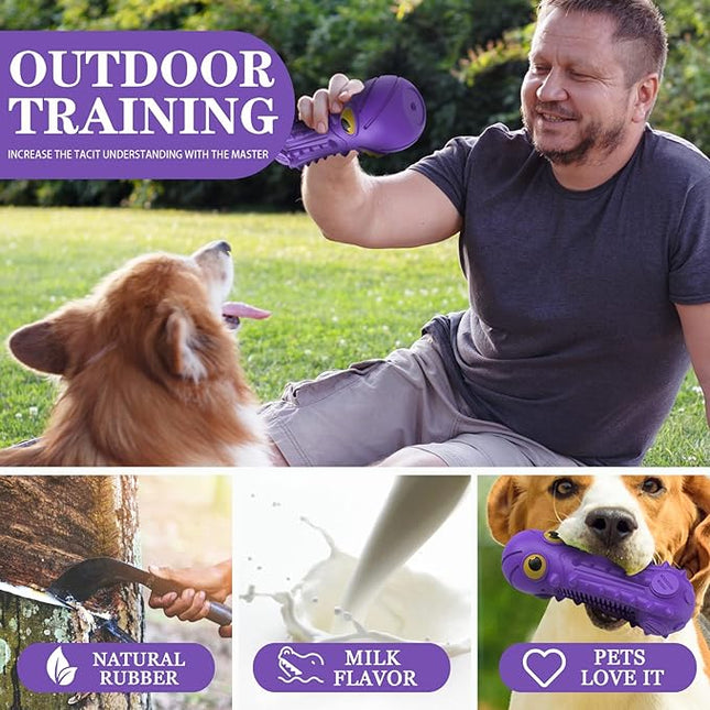 Dog Squeaky Toys for Aggressive Chewers, Durable Chew Toys for Large Medium Breed Dog, Dog Toys, Tough Durable Dogs Toys with Natural Rubber