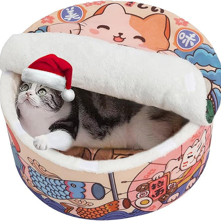 寵幸 Ramen Noodle Dog & Cat Bed,Keep Warm and Super Soft Creative Pet Nest for Indoor Cats,Removable Washable Cushion for Small Medium Large Dogs and Cats