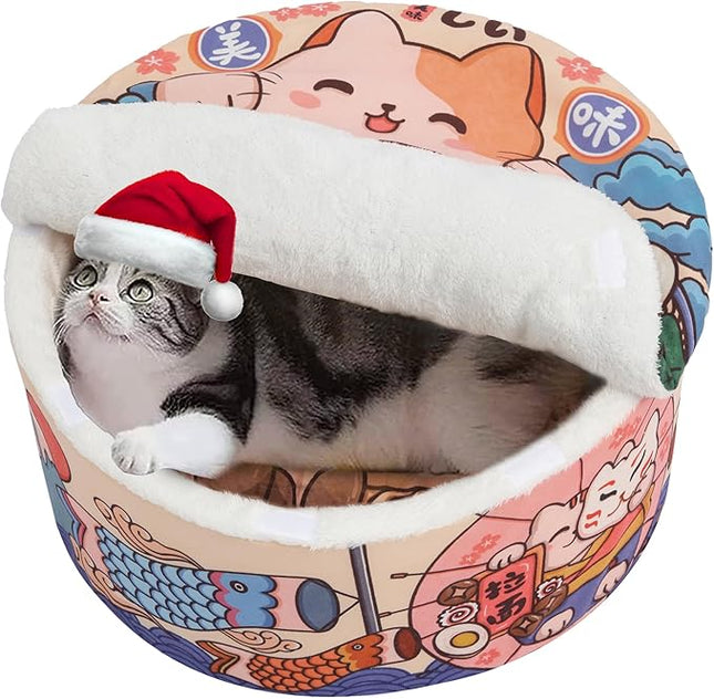 寵幸 Ramen Noodle Dog & Cat Bed,Keep Warm and Super Soft Creative Pet Nest for Indoor Cats,Removable Washable Cushion for Small Medium Large Dogs and Cats