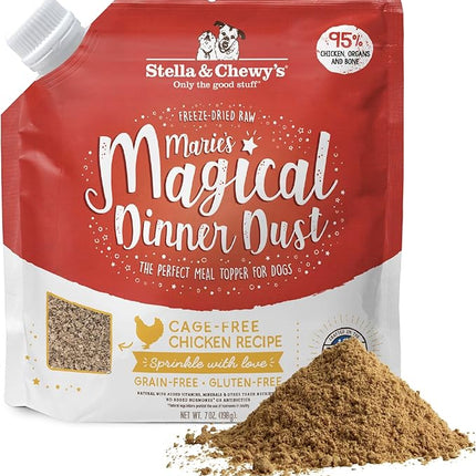 Stella & Chewy's Freeze-Dried Raw Marie's Magical Dinner Dust - Premium Chicken Dog Food Topper with Organic Fruits & Vegetables - Perfect for Picky Eaters - 7oz