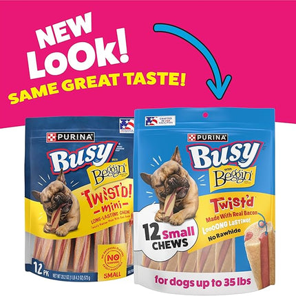 Purina Busy with Beggin’ Twist’d Mini Adult Dog Chew Bone Treats - 12 ct. Pouch