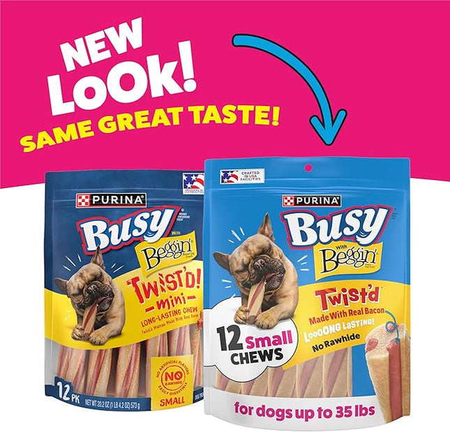 Purina Busy with Beggin’ Twist’d Mini Adult Dog Chew Bone Treats - 12 ct. Pouch