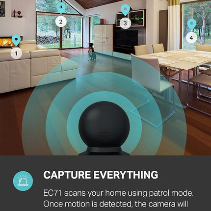 Kasa Smart Indoor Pan-Tilt Home Security Camera, 1080p HD Dog Camera w/Night Vision, Motion Detection for Baby & Pet Monitor, Cloud & SD Card Storage, Works w/ Alexa & Google Home, 2.4G WiFi (EC71)