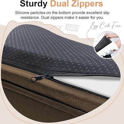 Small Dog Bed Orthopedic Washable: Beds Bolster Small Sized Dogs Cats Bed Egg Crate Foam Couch Sofa Waterproof with Removable Cover - Dark Coffee