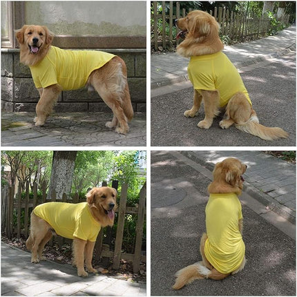 Lovelonglong Pet Clothing Dog Costumes Basic Blank T-Shirt Tee Shirts for Large Dogs Yellow XXXXL