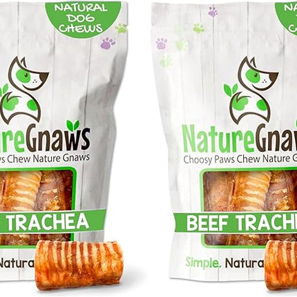 Nature Gnaws Beef Trachea Chews for Dogs 3" (12 Count) - Long Lasting Natural Crunchy Dog Chew Bones - Rawhide Free (Pack of 2)
