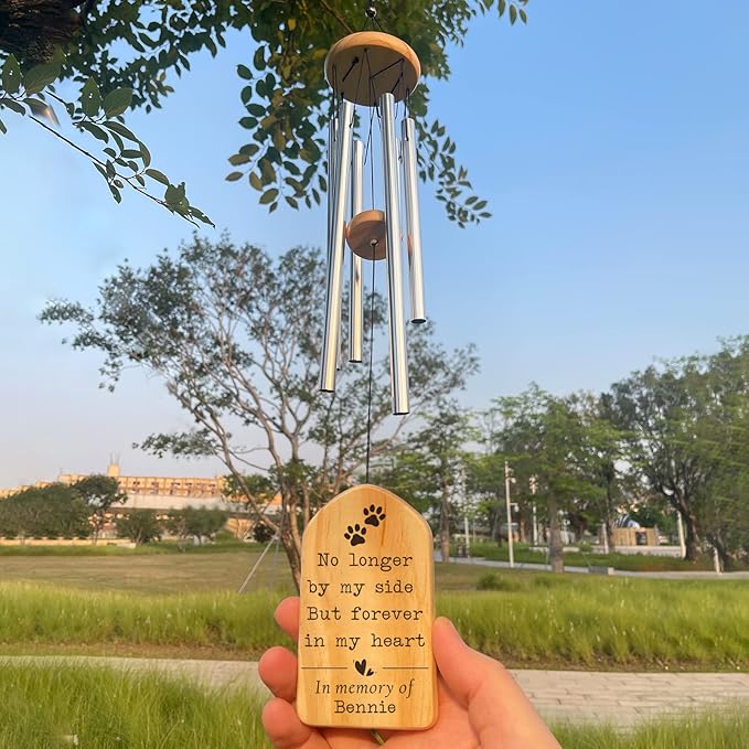 Personalized Pet Wind Chimes, Pet Memorial Gifts, Pet Loss Gifts, Loss of Pet Sympathy Gift, Pet Remembrance Gift, Bereavement Gifts for Loss of Pet, in Memory of Dog Cat