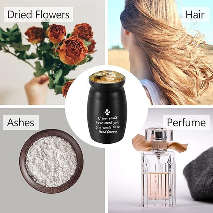 Personalized Photo 3 Inch Small Keepsake Aluminum Mini Cremation Urn for Pet Dog Ashes - Memorial Urn for Sharing Ashes - If Love Could Have Saved You