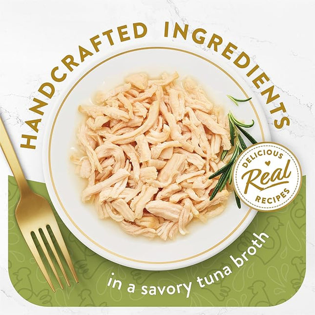 Purina Fancy Feast Appetizers Grain Free Wet Cat Food Complement White Meat Chicken Appetizer in a Savory Tuna Broth Cat Food Topper - (Pack of 10) 1.1 oz. Trays