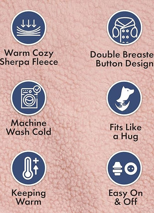 Spark Paws Fleece Dog Jacket, Hooded Sweater Vest, Warm Coat for Winter - Suitable for Small Medium Large XL XXL Breeds - Pink - M