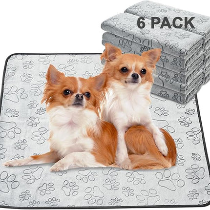 Qeils Reusable Puppy Pads, 6 Pack Washable Pee Pads for Dogs, Non Slip Wee Wee pad, Absorbent and Leakproof Training Mats for Potty, Crate, Playpen, Bed, Sofa, 30"x 34"