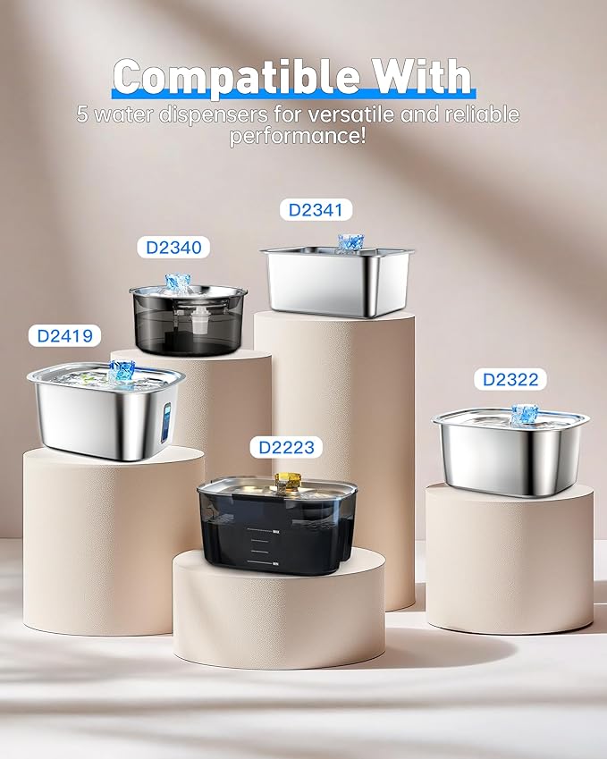 (4 Pack) Replacement Filters for lesotc Dog Water Fountain, High-Efficiency & Safer & Cleaner Replacement Water Filters for lesotc Large Dog Water Fountain/Dog Water Bowl Dispenser