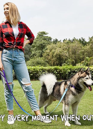 Roses&Poetry Reflective Dog Collar with Gradient Violet, Adjustable Durable Pet Collars for Small Medium Large Dogs (Violet-M)