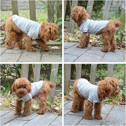 lovelonglong Basic Dog Polo Shirts Premium Cotton, Polo T-Shirts for Large Medium Small Dogs with a Two-Button Collar Blank Color Gray XL