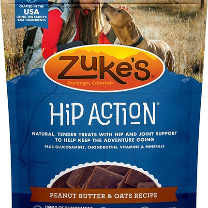 Zuke’s Hip Action, Hip And Joint Support, Soft And Chewy Natural Dog Treats , Peanut Butter And Oats Recipe - 16.0 OZ Bag