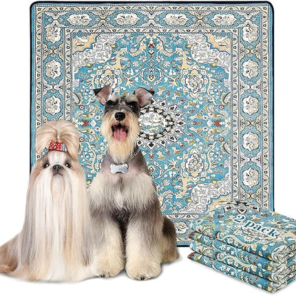 Qeils Washable Pee Pads for Dogs, 2 Pack Reusable 36"x36" Super Absorbent Leakproof Training Pads, Non-Slip Potty for Crate, Floor, Couch, Whelping Litter Mat Puppy Supplies