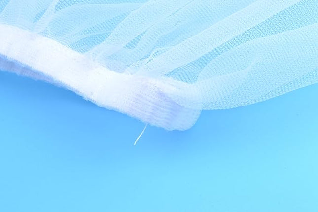 Bird Cage Seed Catcher Seeds Guard Parrot Nylon Mesh Net Cover Stretchy Shell Skirt Traps Cage Basket Soft Airy (White)