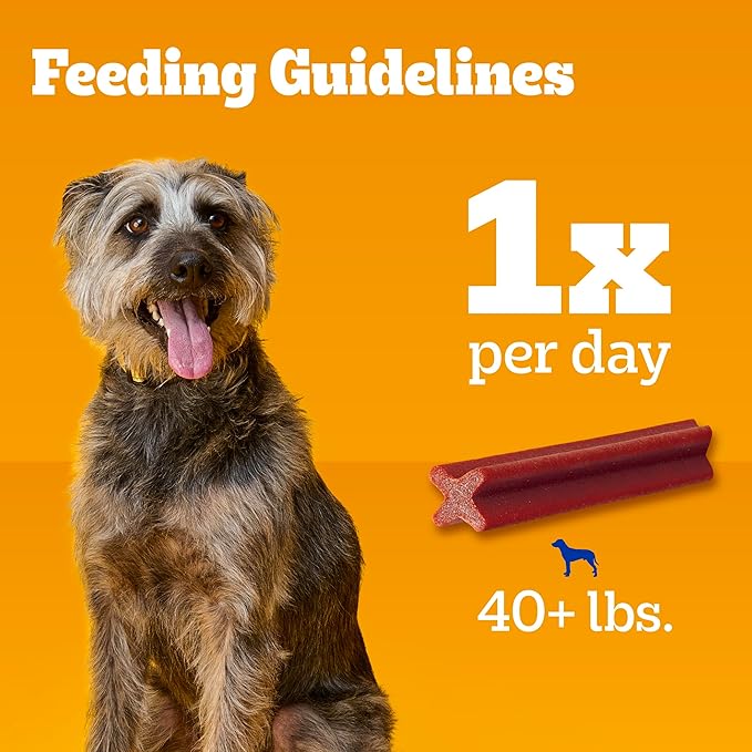 Pedigree Dentastix Large Breed Dog Treats, Bacon Flavor, 2.08 lb. Bag (40 Treats)