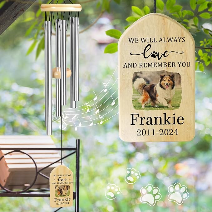 Pet Memorial Gifts, Personalized Pet Memorial Wind Chimes, Pet Loss Gifts, Dog Memorial Gifts for Loss of Dog, Pet Loss Sympathy Gift, Pet Remembrance Gift, in Memory of Pet - Love and Remember You