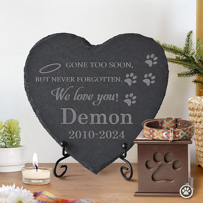 Personalized Pet Memorial Stone, Dog Memorial Gifts for Loss of Dog, Pet Loss Gifts, Pet Memorial, Loss of Dog Sympathy Gift, Dog Remembrance Gift, Pet Bereavement Gifts - Gone Too Soon
