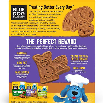 Blue Dog Bakery More Crunch Biscuits | Large, Crunchy Peanut Butter Flavor Treat | Natural Healthy Dog Treats - 18 oz (Pack of 6)
