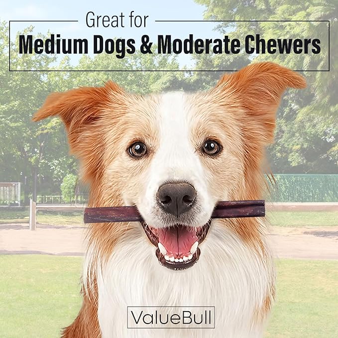 ValueBull Collagen Sticks for Dogs, 6 Inch Medium Chews, Natural Long-Lasting Dog Treats, 200 Count Bulk Pack - Supports Joints, Skin & Coat with Chondroitin & Glucosamine