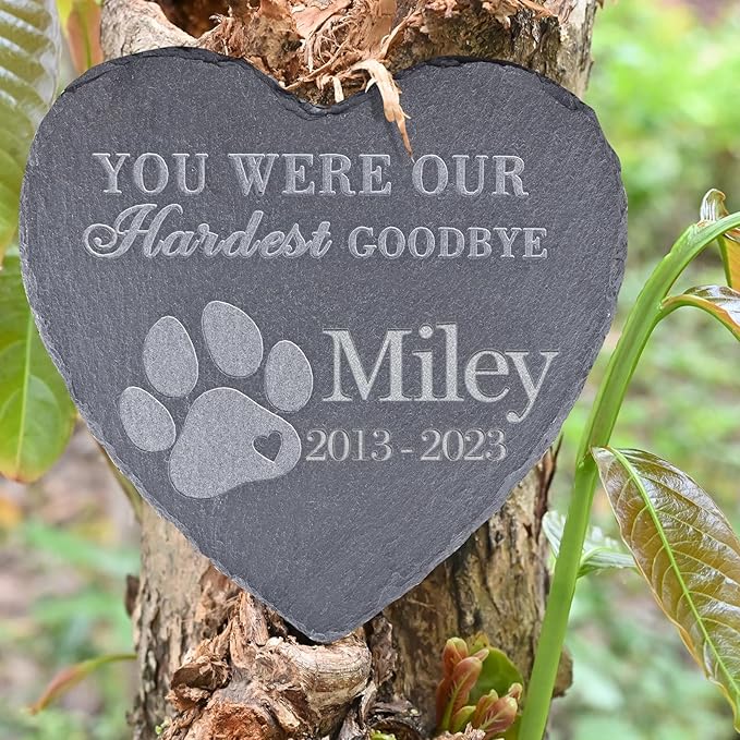 Pet Memorial Stones, Gifts, Loss of Sympathy Dog Gifts for Dog, Bereavement Grave Marker, in Memory - Style D, 6''x6''/15x15cm