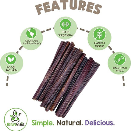 Nature Gnaws Beef Gullet Sticks for Dogs 5-6" (15 Count) - Natural Beef Jerky Stick Dog Chew Treats - Rawhide Free