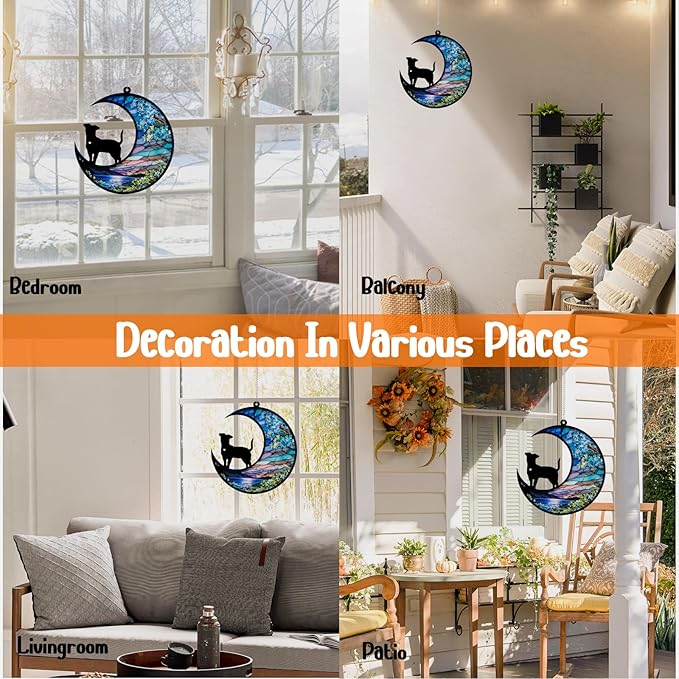 Dog Memorial Suncatcher,Pet Sympathy Gifts,Dog Memorial Gifts for Loss of Dog,Personalized Dog Pass Away Gifts with Name Date for Pet Lovers