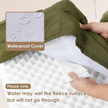 EHEYCIGA Orthopedic XXL Dog Bed for Extra Large Dogs, Waterproof Memory Foam Couch Bed with Sides, Non-Slip Bottom, Washable Removable Cover,Olive Green