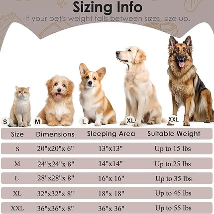 Dog Beds Large Sized Dog and Cats, 32in Pet Beds for Large Pet, Washable Indestructible Extra Large Dog Bed (Brown)