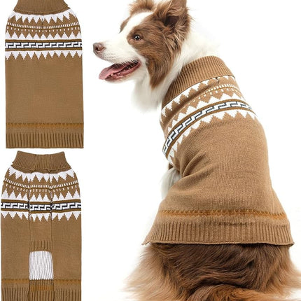 BINGPET Dog Sweater, Turtleneck Classic Knit Dog Sweaters for Small Medium Large Dogs with Leash Hole, Pet Winter Clothes Warm Sweatshirts Outfits for Doggie and Cats Grey(X-Large)