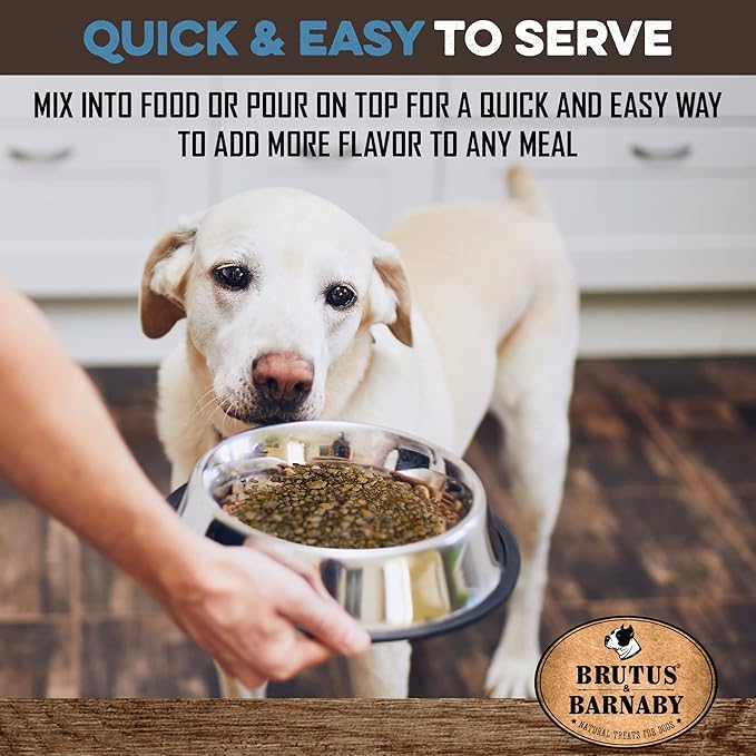 BRUTUS & BARNABY Dog Food Topper - Pork - Enhance Your Dogs Kibble with This Bacon Flavor Packed Mix - Sprinkle On Dog Food Flavoring for Picky Eaters - Just One Single Ingredient