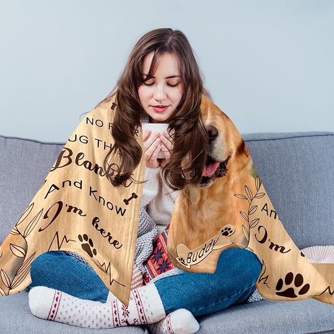 Pet Memorial Gifts for Dogs Cats - Personalized Pet Memorial Throw Blanket with Photo,Loss of Dog Sympathy Gift Bereavement Remembrance Passing Away Gifts,Pet Picture Blanket,Print in USA